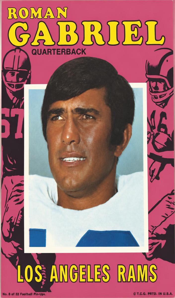 1971 Topps Pin Ups Roman Gabriel #8 card