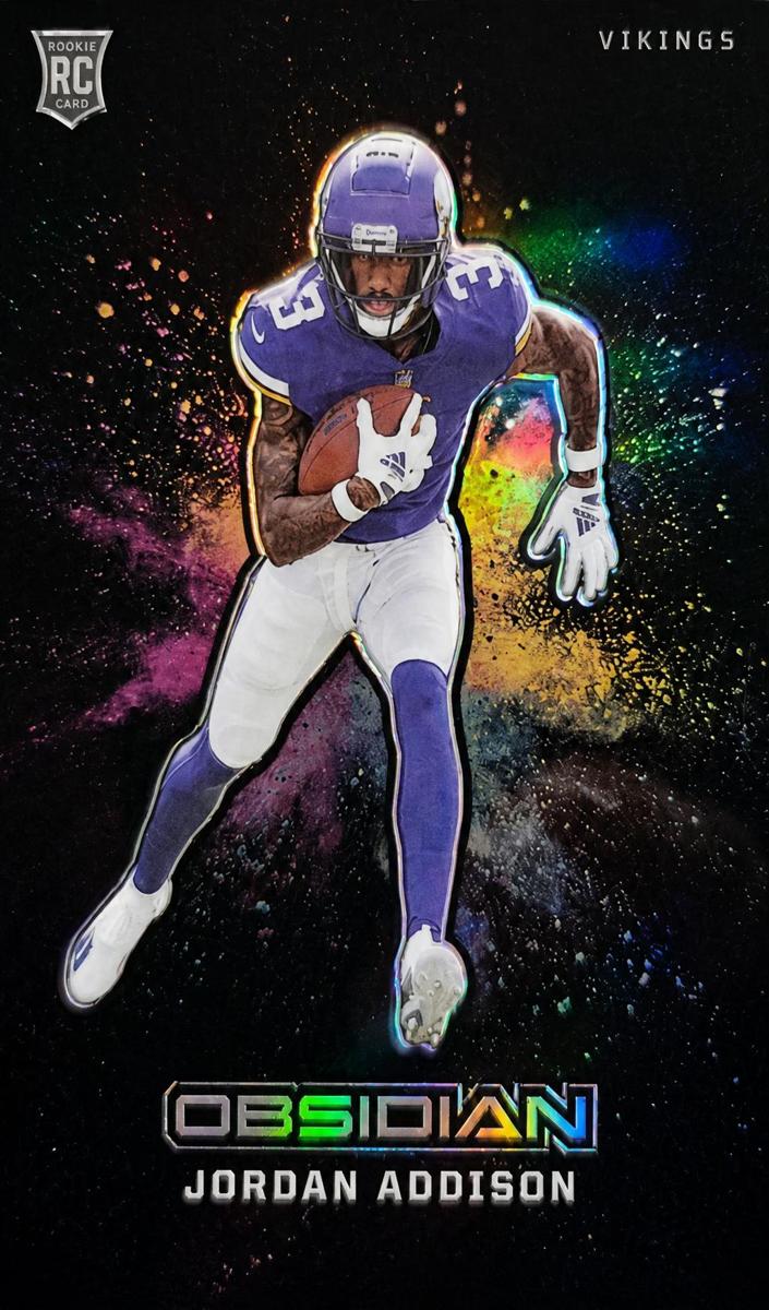 2023 Panini Obsidian Black Color Blast Jordan Addison #7 card