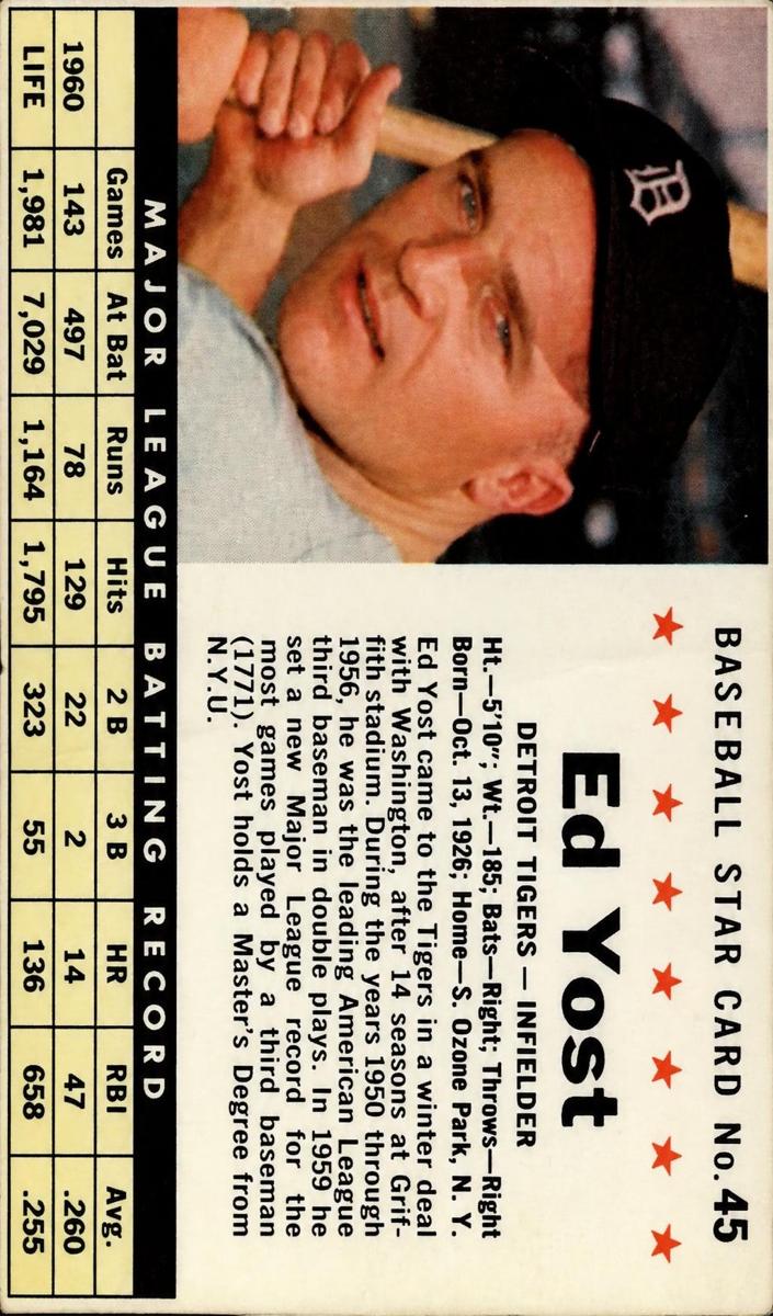 1961 Ed Yost [Hand Cut] #45