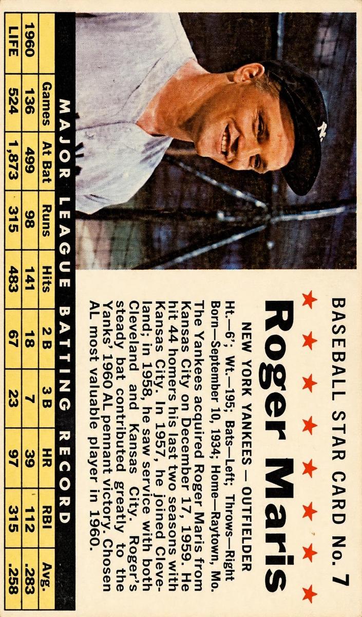 1961 Roger Maris [Perforated] #7