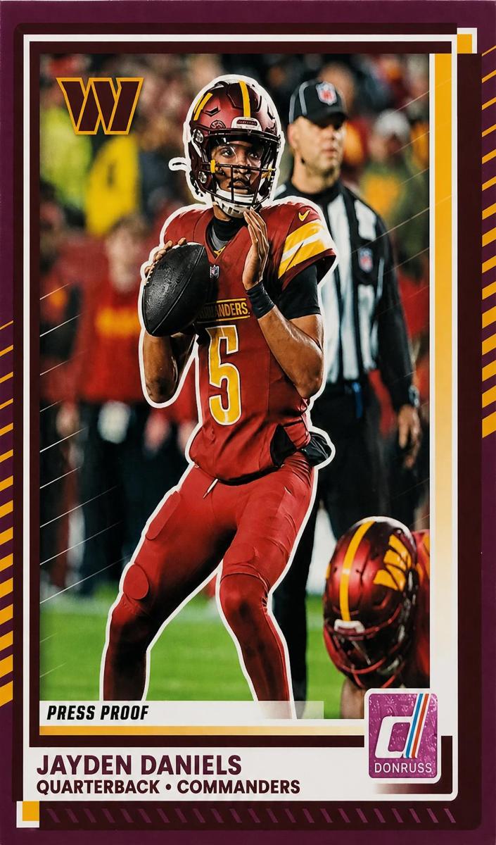 2025 Panini Donruss Jayden Daniels [Press Proof Green] #28 card