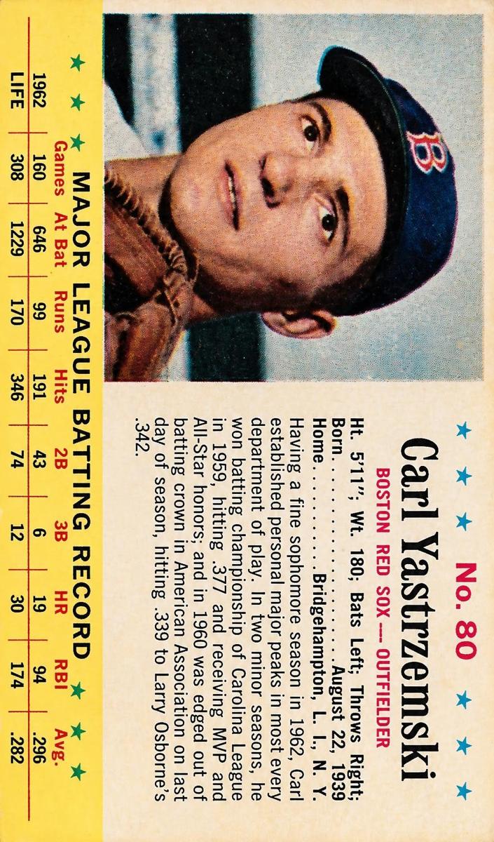1963 Carl Yastrzemski #80