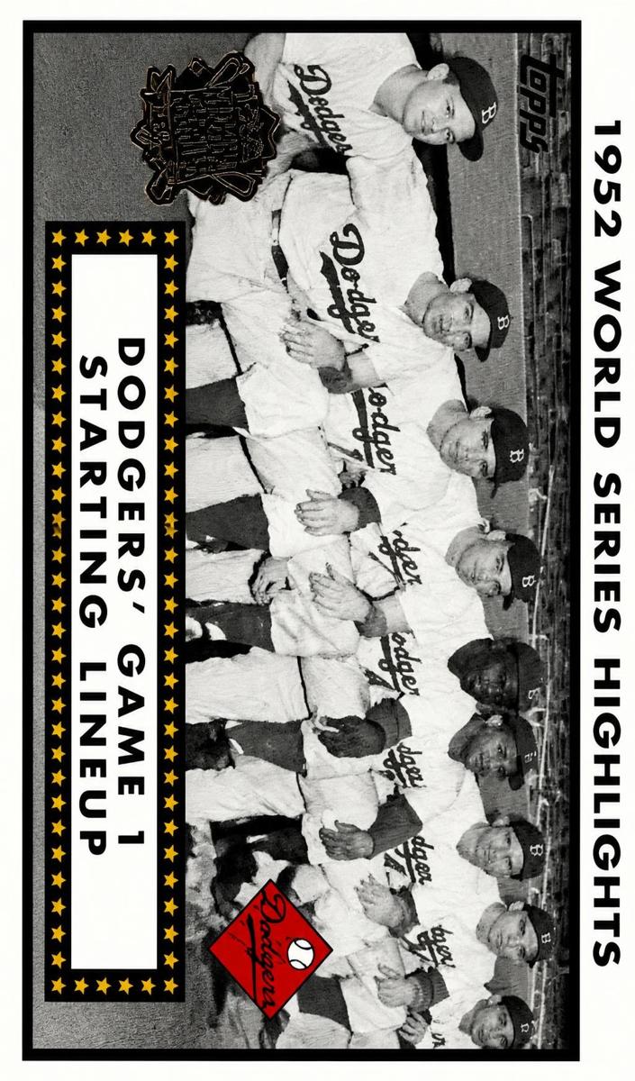 2002 Dodgers' Game 1 Starting Lineup #52WS-1