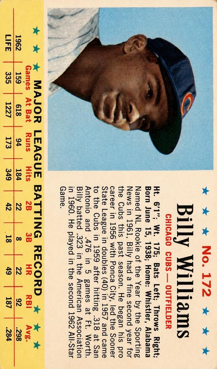 1963 Billy Williams #172
