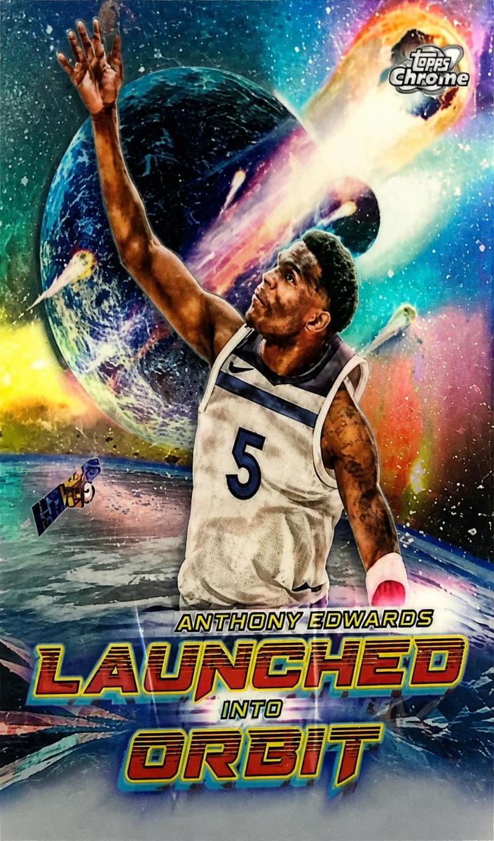 2023 Topps Cosmic Chrome Launched Into Orbit Anthony Edwards #LIO-14 card