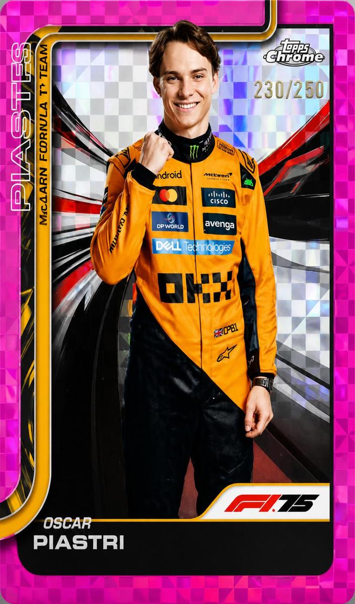 2025 Oscar Piastri [Pink Checker Flag Refractor] #6