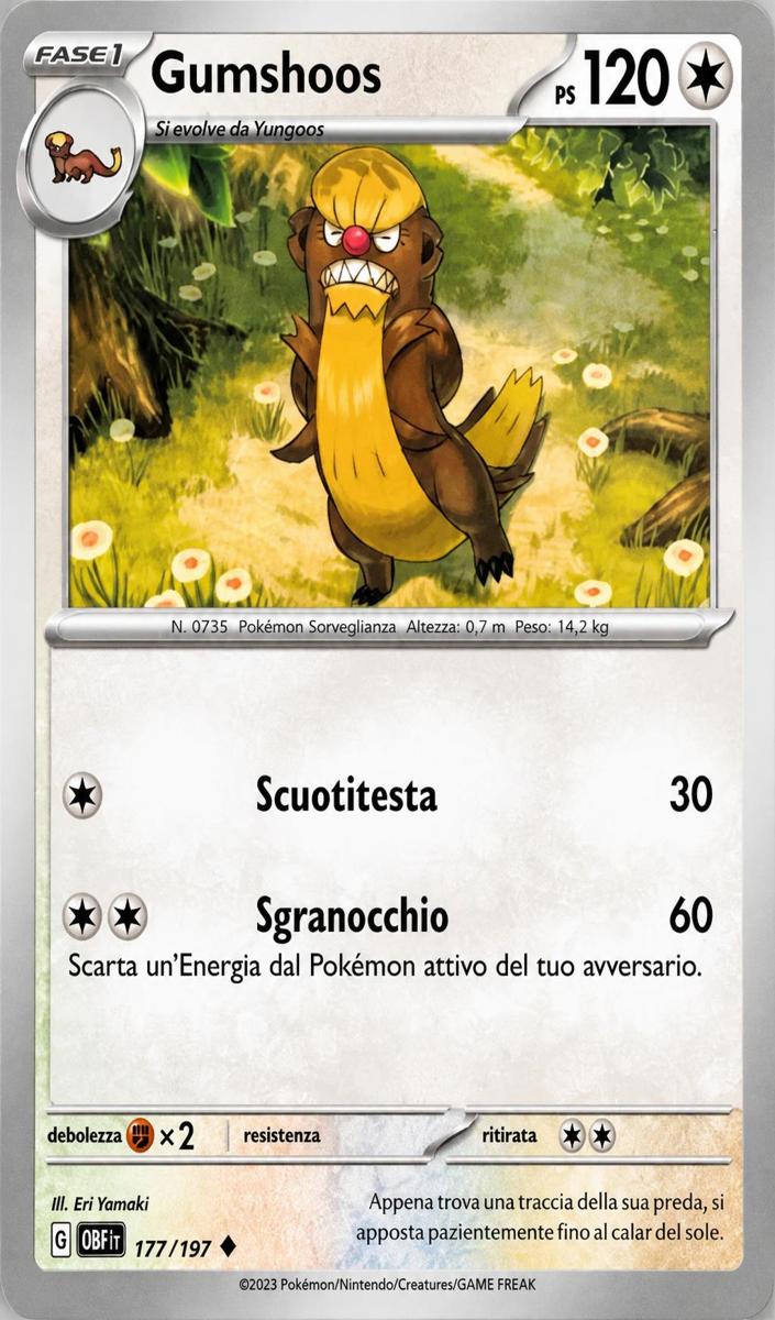 Gumshoos 2023 Pokemon Scarlet & Violet Obsidian Flames