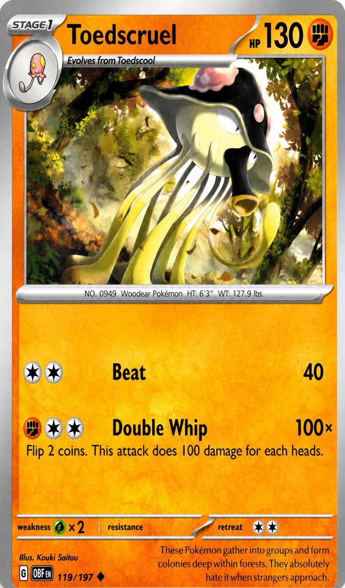 Toedscruel 2023 Pokemon Scarlet & Violet Obsidian Flames