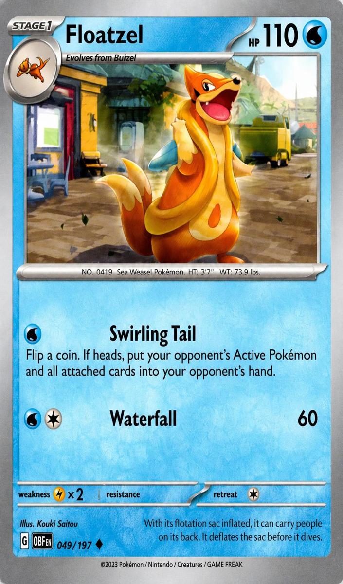 Floatzel 2023 Pokemon Scarlet & Violet Obsidian Flames
