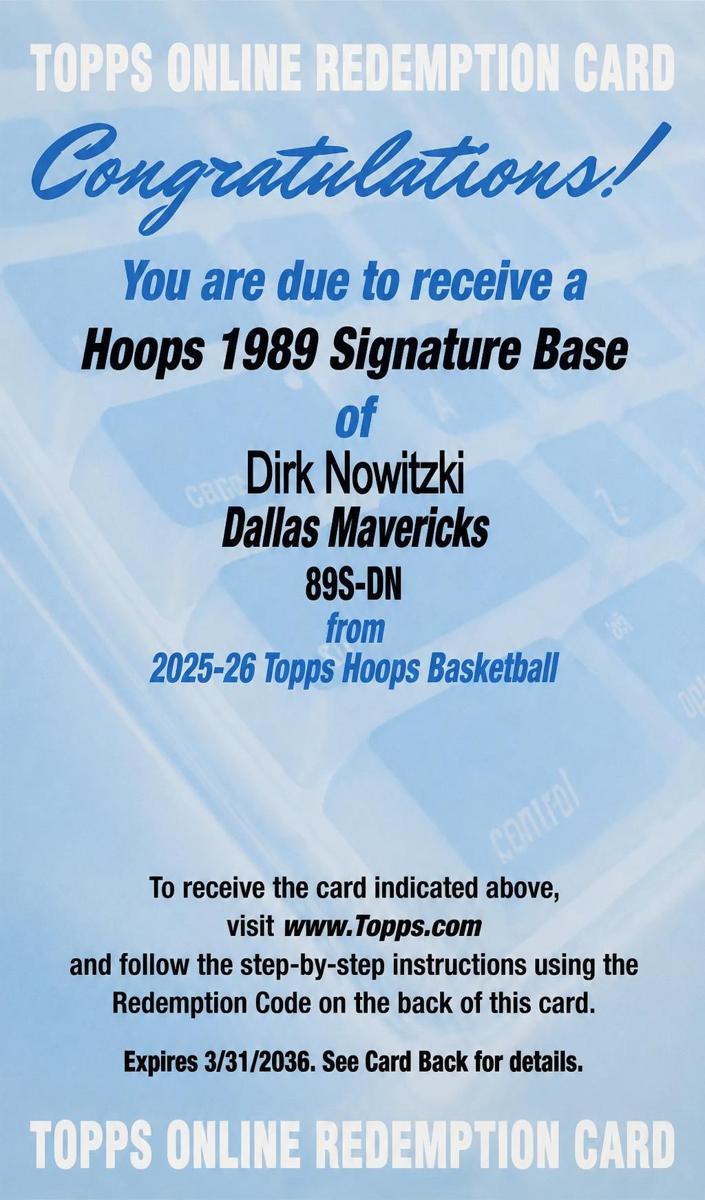 2025 Dirk Nowitzki #89S-DN