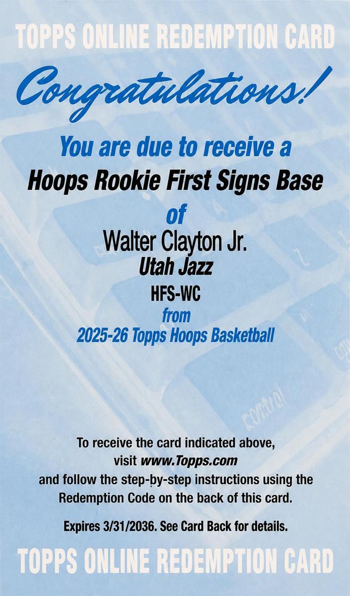 2025 Walter Clayton Jr. #HFS-W