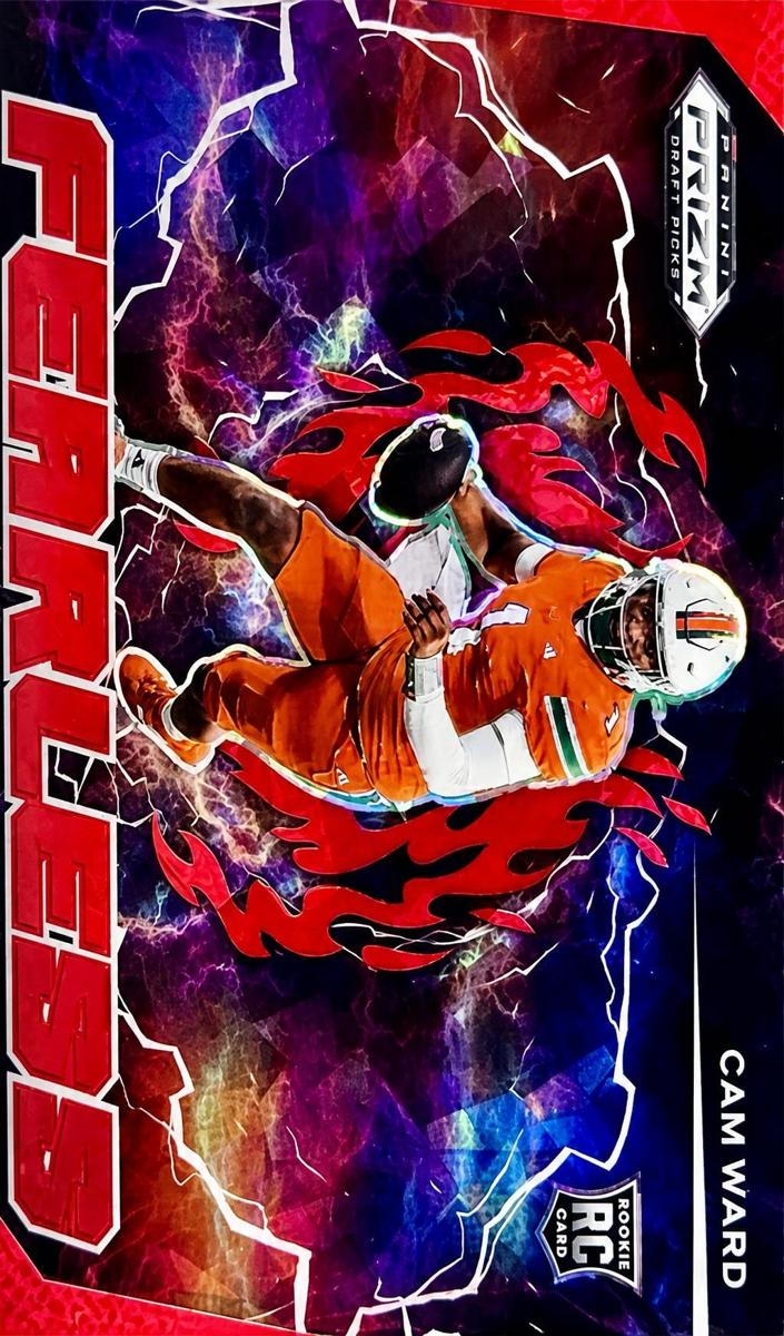 2025 Panini Prizm Draft Picks Cam Ward [Red Ice] #F-CWD card