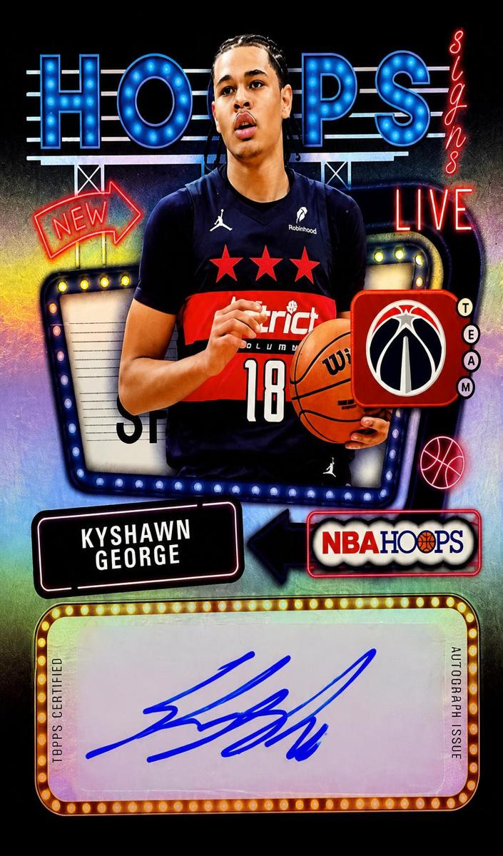 Kyshawn George 2025 Topps NBA Hoops Signs Basketball