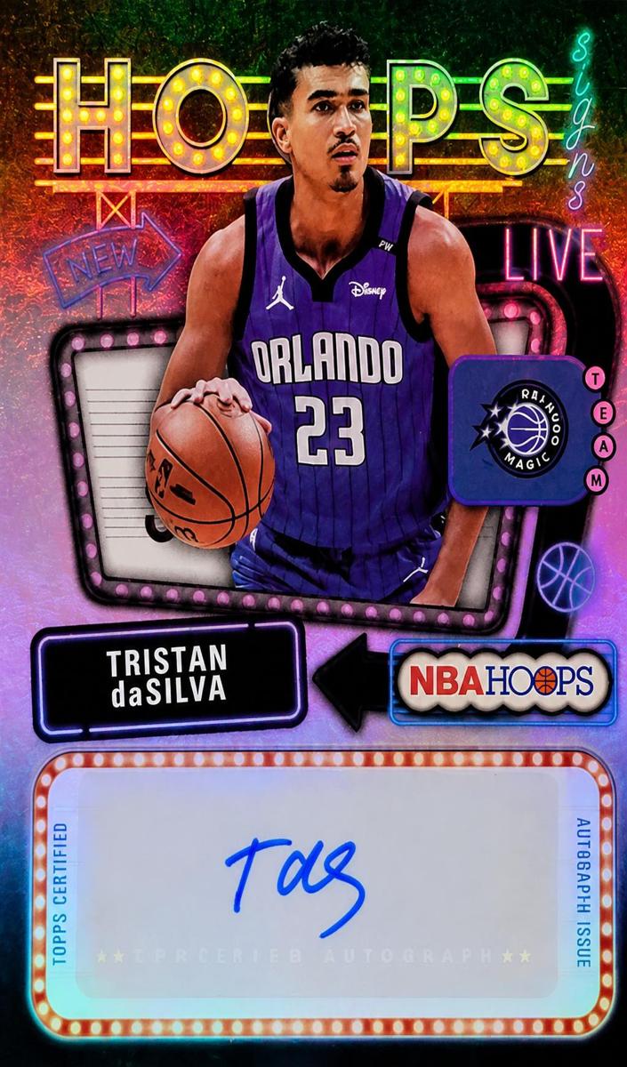 Tristan da Silva 2025 Topps NBA Hoops Signs Basketball