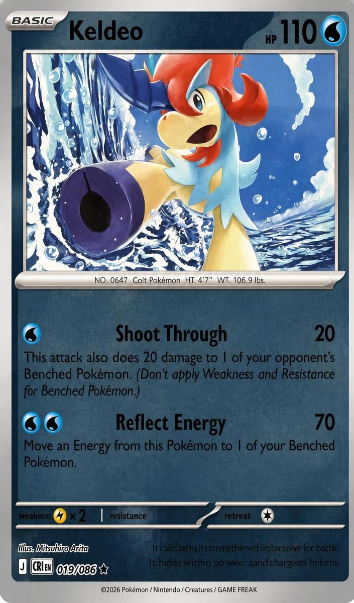 Keldeo 2026 Pokemon Mega Evolution Chaos Rising Reverse Holo