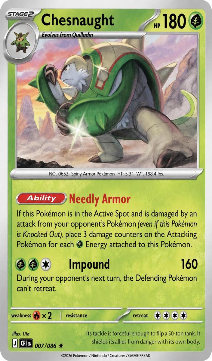 Chesnaught 2026 Pokemon Mega Evolution Chaos Rising