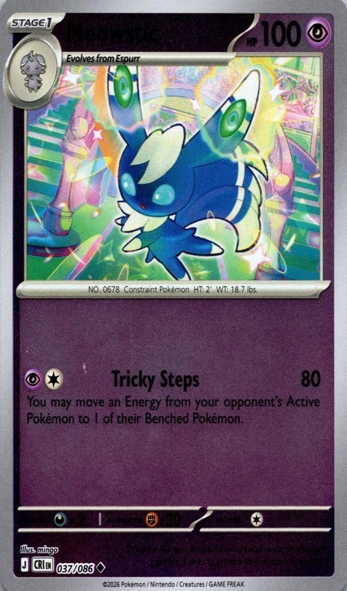 Meowstic 2026 Pokemon Mega Evolution Chaos Rising Reverse Holo