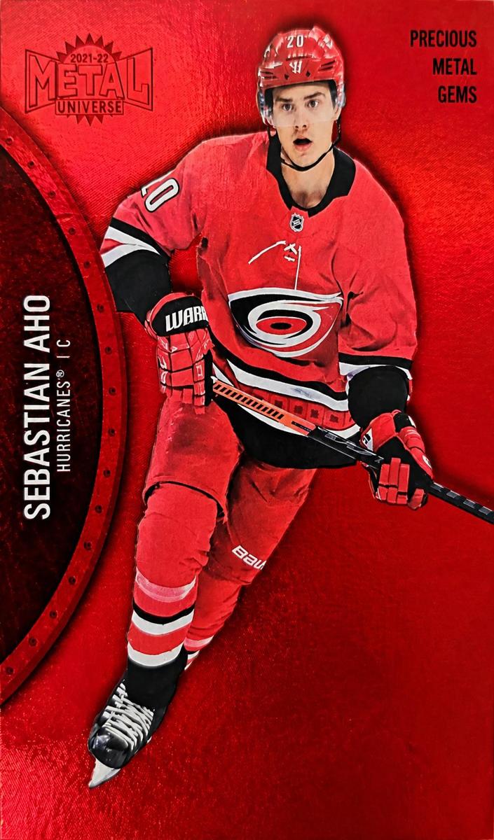 2021 Skybox Metal Universe Sebastian Aho [Blue Spectrum] #11 card