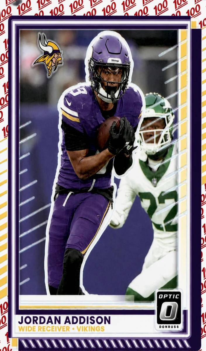 Jordan Addison 2025 Donruss Optic Football card