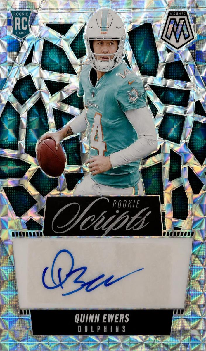Quinn Ewers 2025 Panini Mosaic Rookie Scripts Football