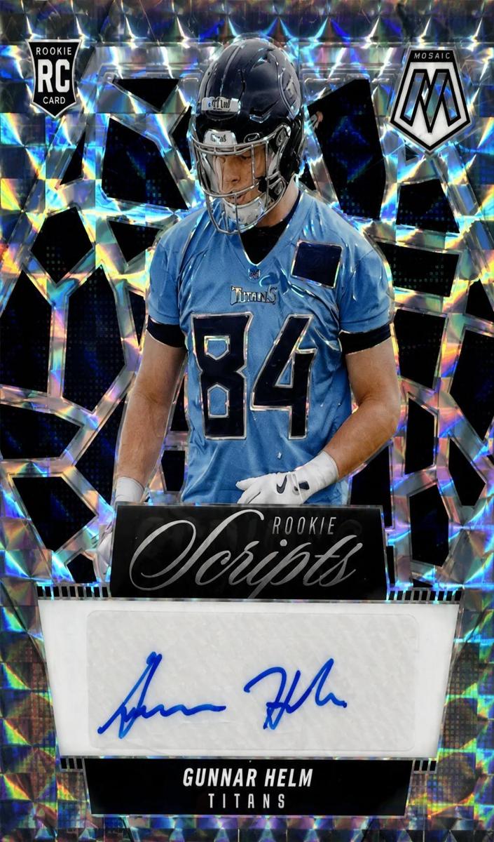 Gunnar Helm 2025 Panini Mosaic Rookie Scripts Football