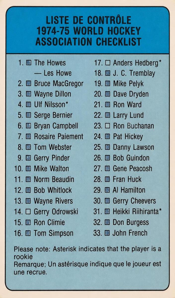 1974 Checklist 1-66 #53