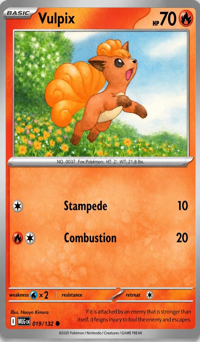 Vulpix 2025 Pokemon Mega Evolution