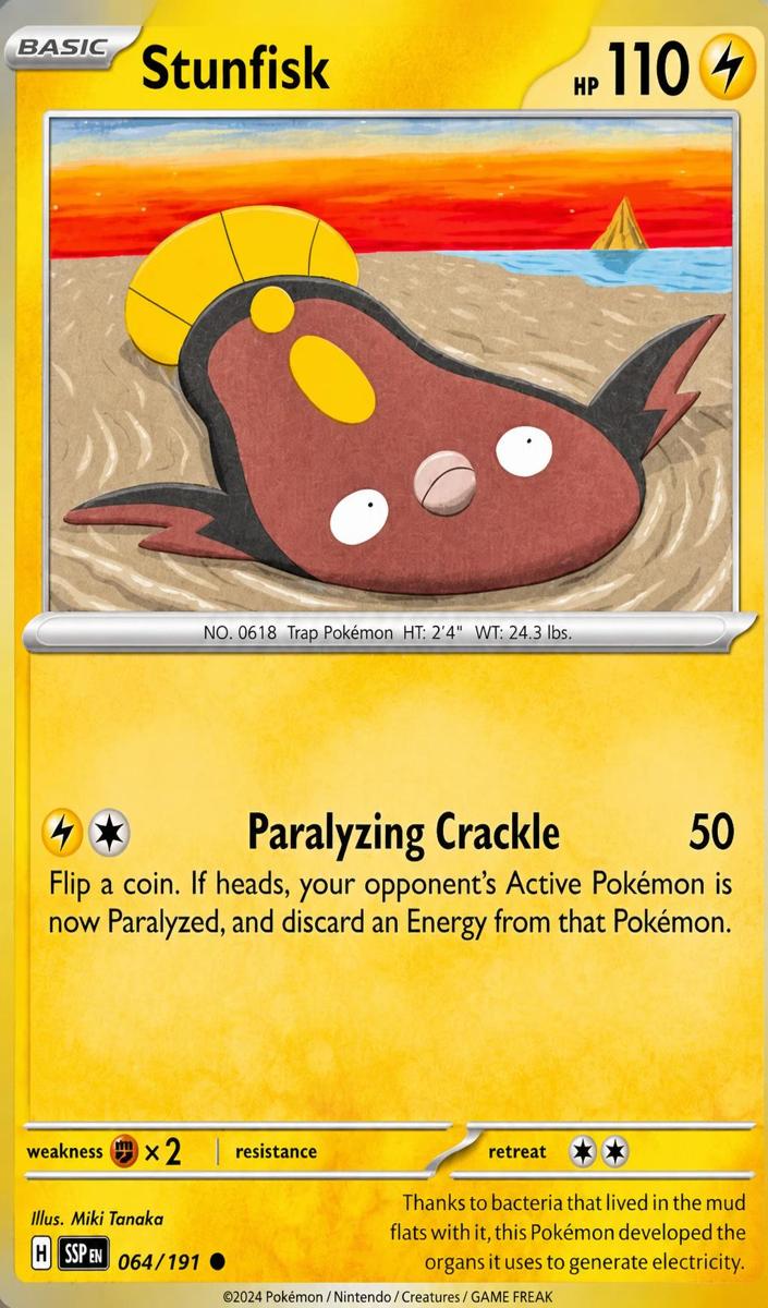 Stunfisk 2024 Pokemon Scarlet & Violet Surging Sparks