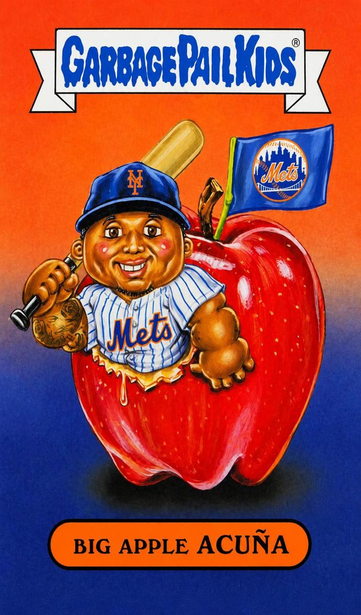 2024 Topps Bowman Chrome Bowman Garbage Pail Kids #BGP10 Big Apple Acuna front
