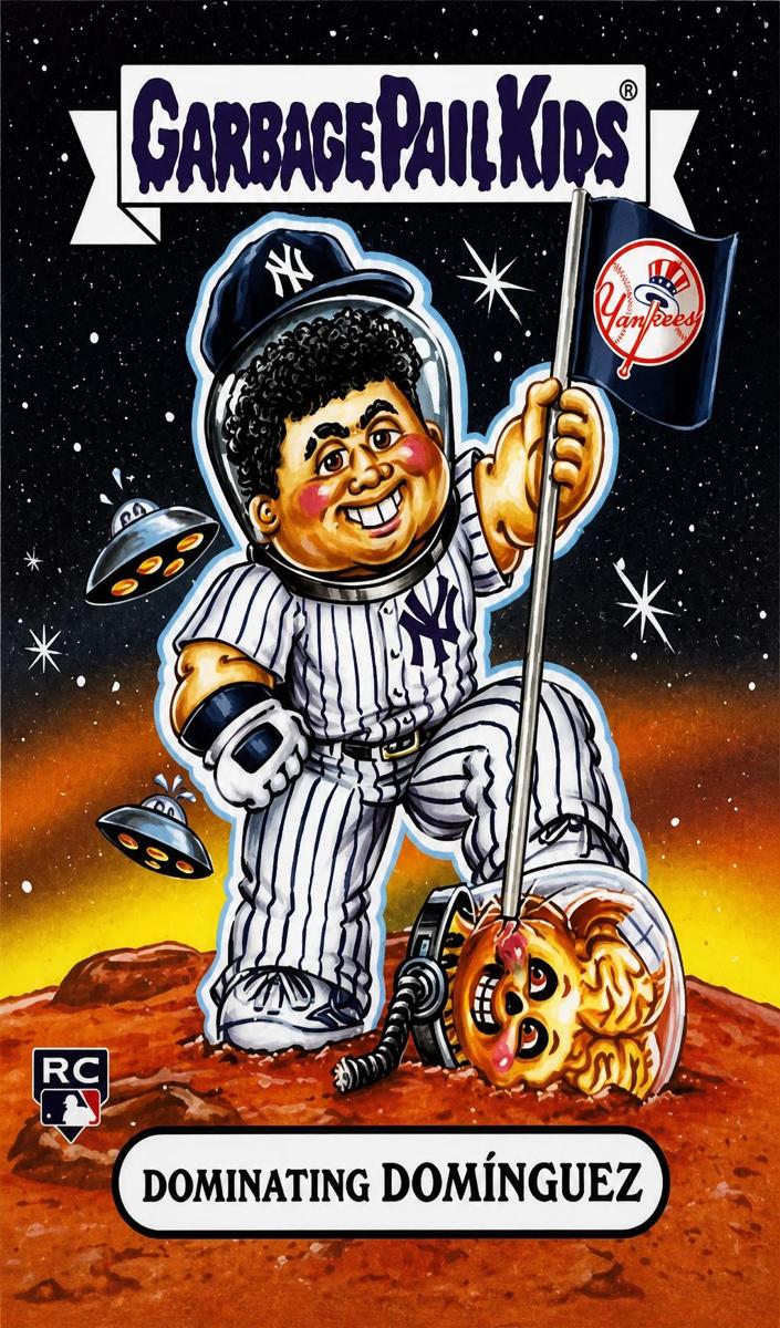 2024 Topps Bowman Chrome Bowman Garbage Pail Kids #BGP11 Dominating Dominguez front