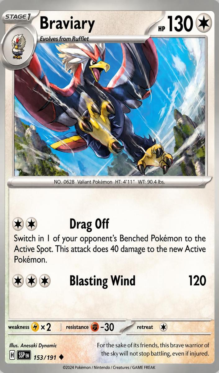 Braviary 2024 Pokemon Scarlet & Violet Surging Sparks