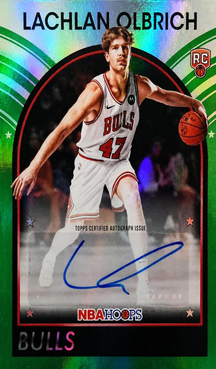 2025 Topps NBA Hoops Lachlan Olbrich [Green Hoops] #89S-LO card