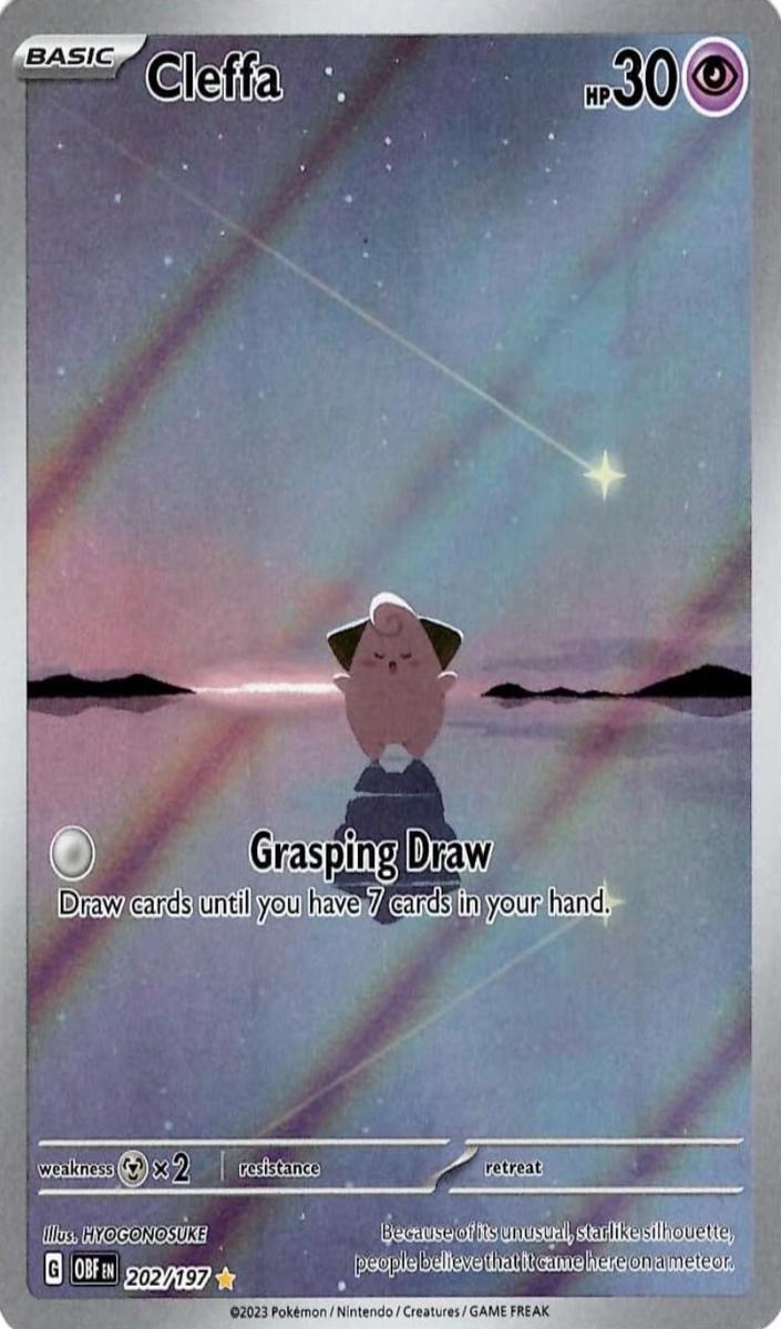2023 Pokemon Obsidian Flames ILLUSTRATION RARE #202 Cleffa front