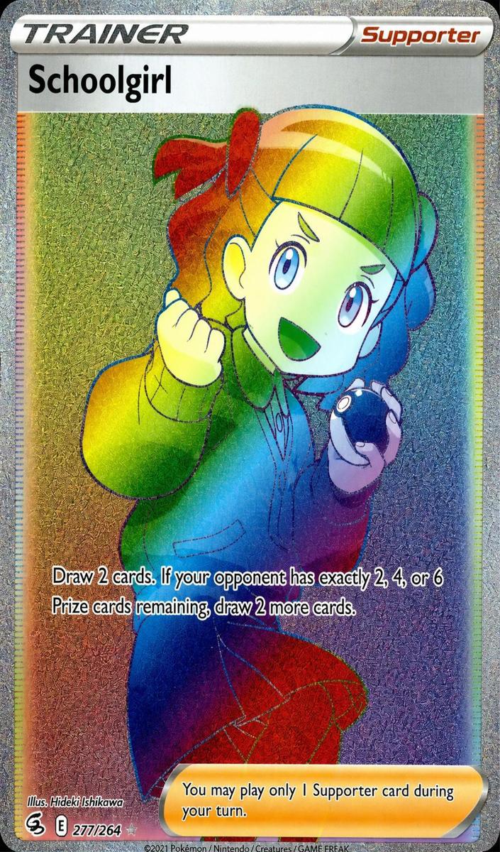 2021 Pokemon Fusion Strike Fusionstrike-Secret Supporter FUSION STRIKE-SECRET #277 Schoolgirl front