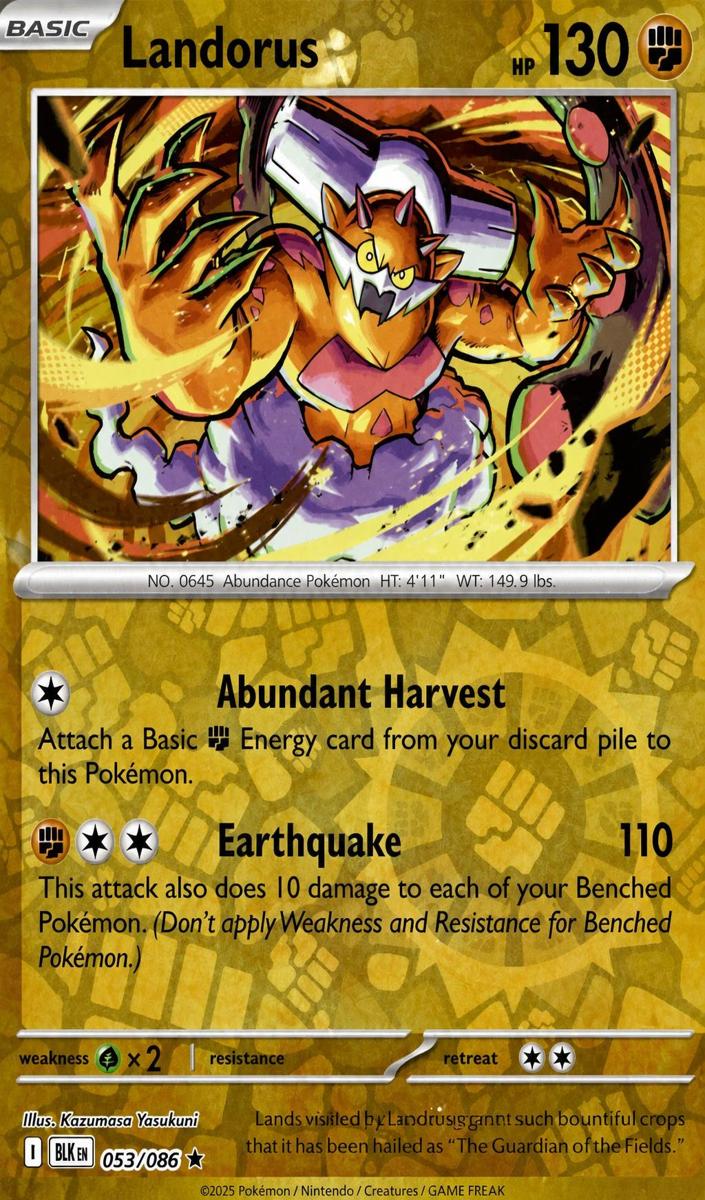 Landorus 2025 Pokemon Scarlet & Violet Black Bolt Reverse Holo