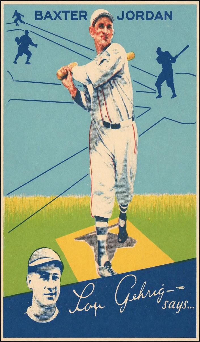 1934 World Wide Gum Baxter Jordan #75 card