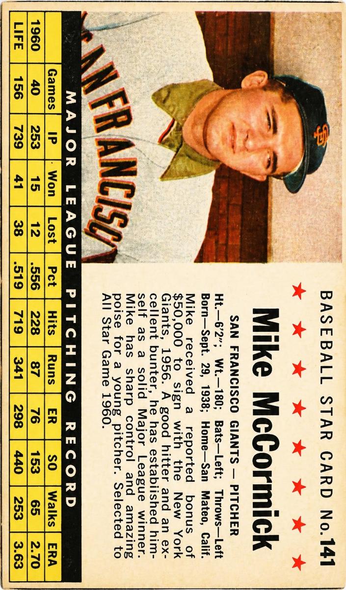 1961 Mike McCormick [Perforated] #141