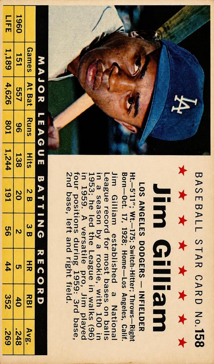 1961 Jim Gilliam [Perforated] #158