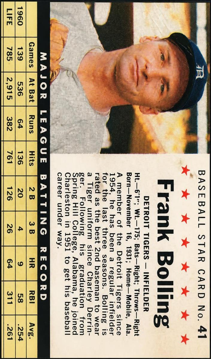 1961 Frank Bolling [Hand Cut] #41