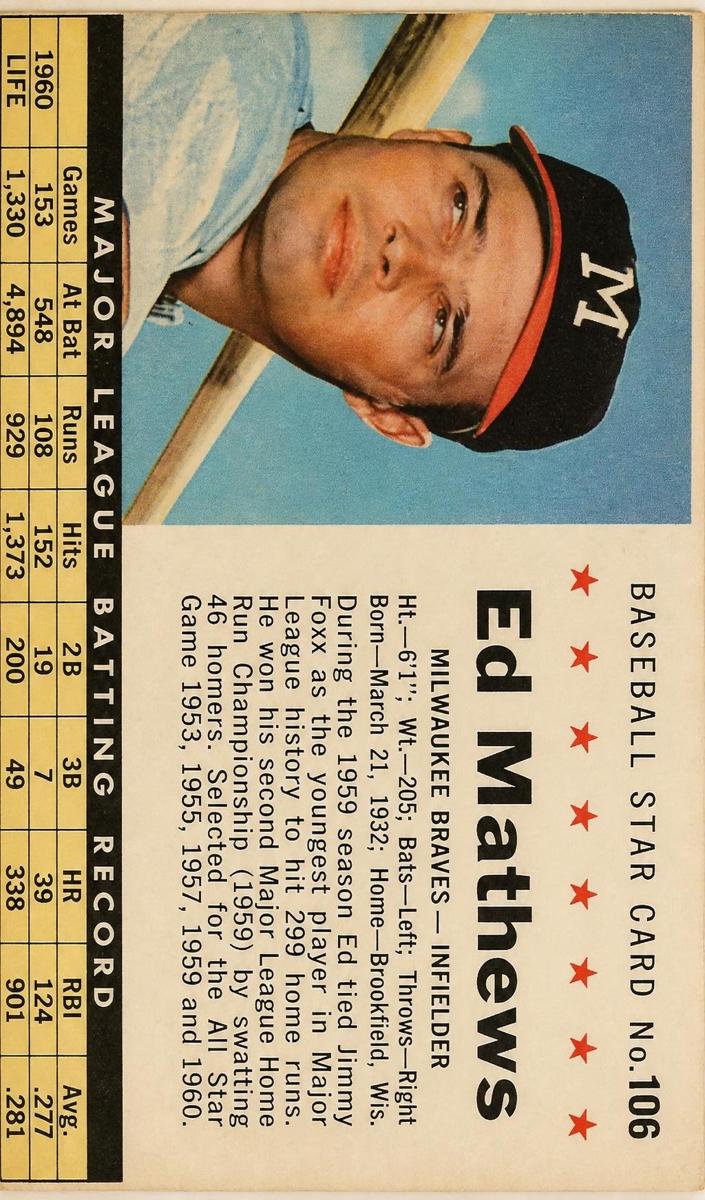 1961 Ed Mathews [Perforated] #106