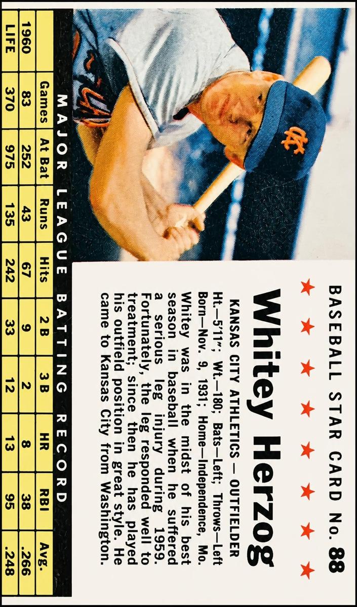 1961 Whitey Herzog [Hand Cut] #88