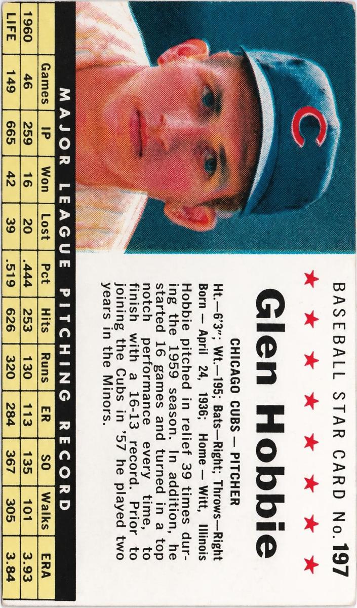 1961 Glen Hobbie [Hand Cut] #197