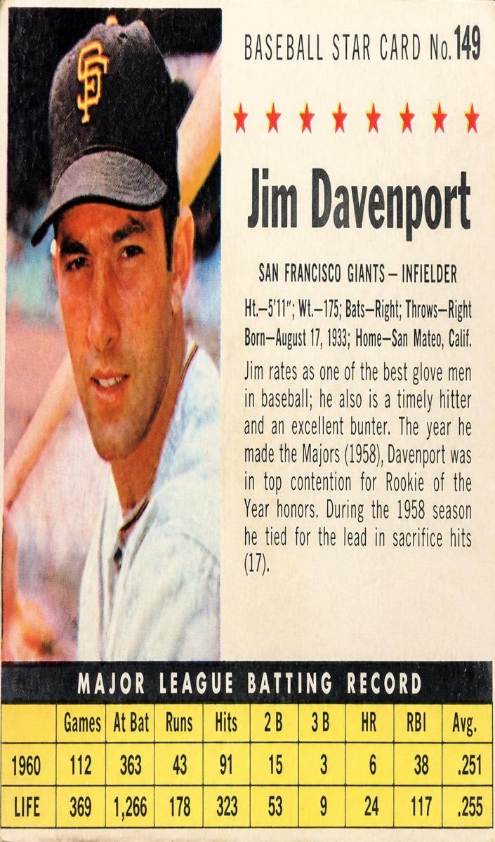 1961 Jim Davenport [Hand Cut] #149