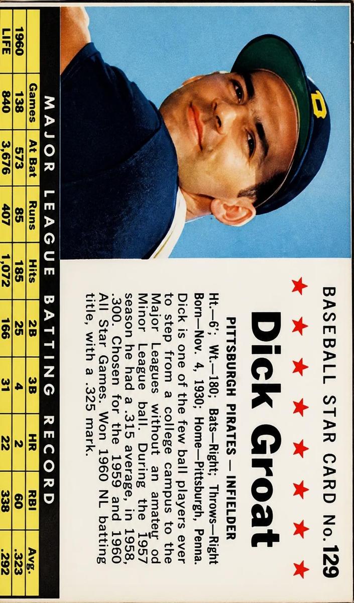 1961 Dick Groat [Hand Cut] #129
