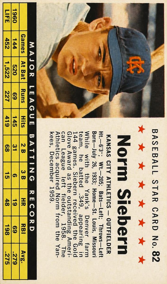 1961 Norm Siebern [Perforated] #82