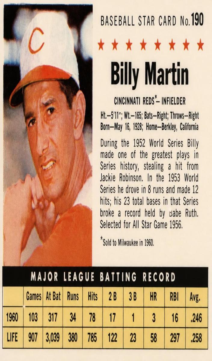 1961 Billy Martin [Perforated] #190