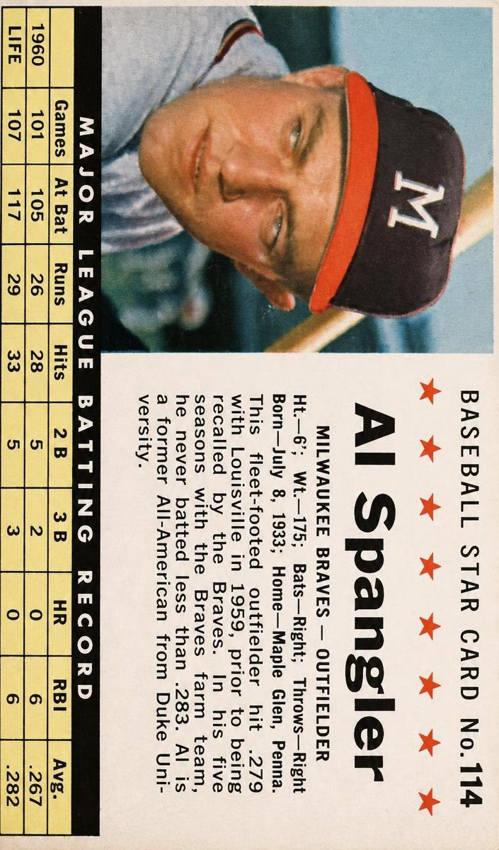 1961 Al Spangler [Hand Cut] #114