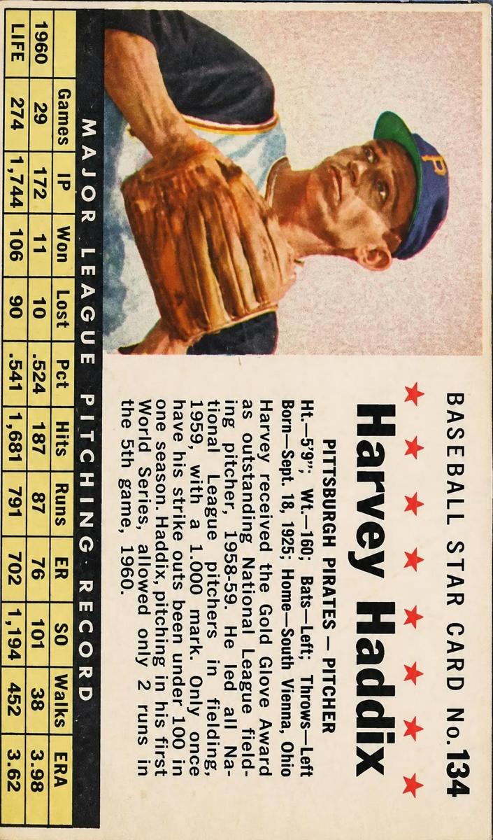 1961 Harvey Haddix [Hand Cut] #134