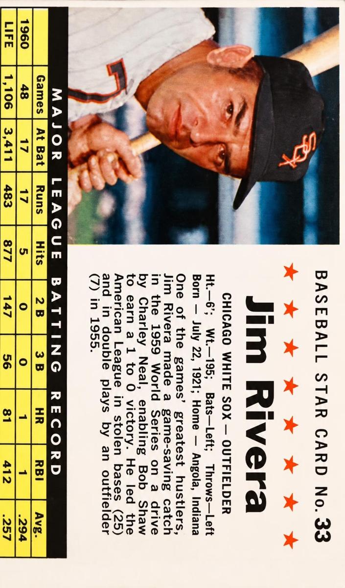 1961 Jim Rivera [Hand Cut] #33