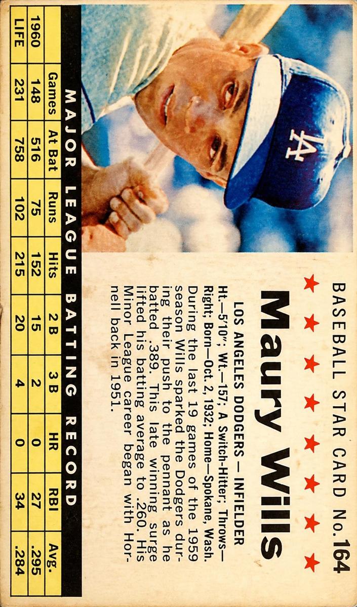 1961 Maury Wills [Perforated] #164
